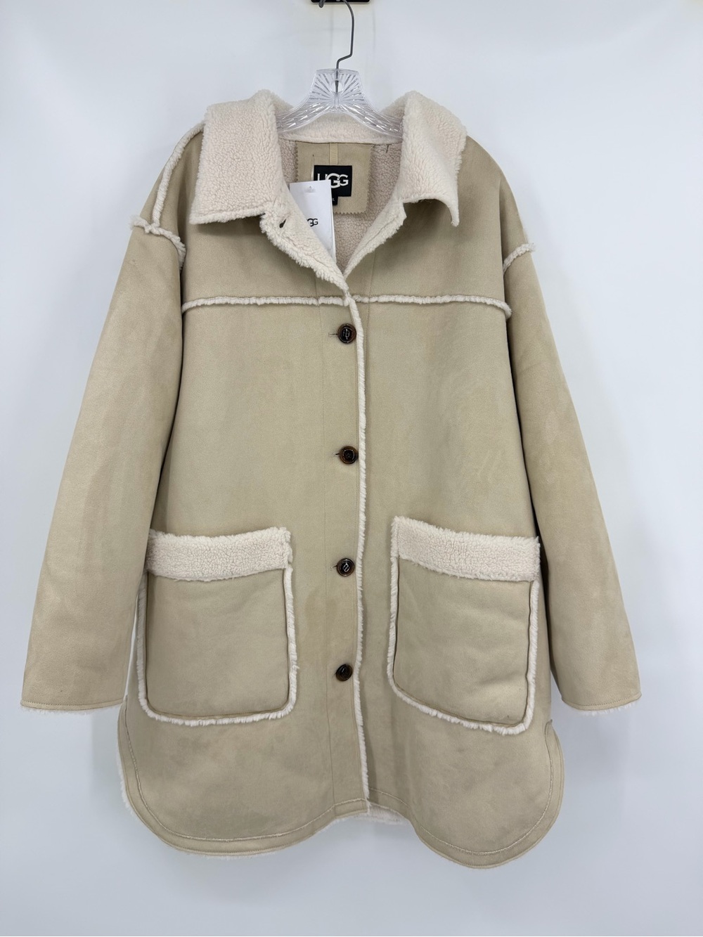 UGG NWT Takara Luxefluff Mid Sherpa Jacket Size XL